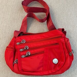 Red Fanny Pack with Zippered Pockets